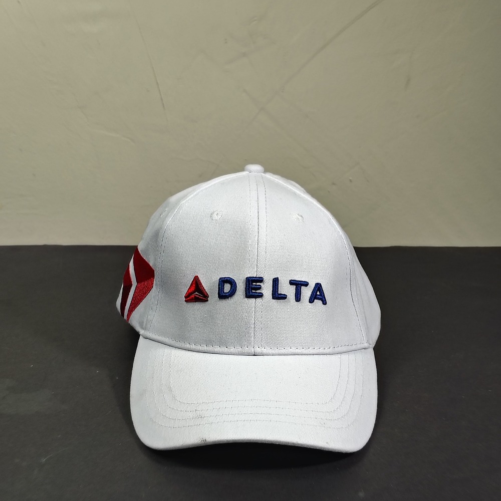 Delta Airlines Baseball Cap Unisex OS White Cotton Logo Hat Aviation Promo 0058
